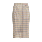 Prada Multicolor Cotton Midi Skirt Prada
