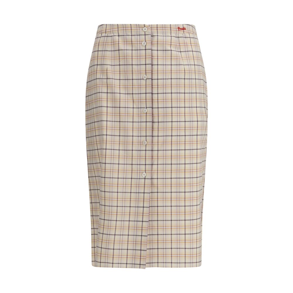 Prada Multicolor Cotton Midi Skirt Prada