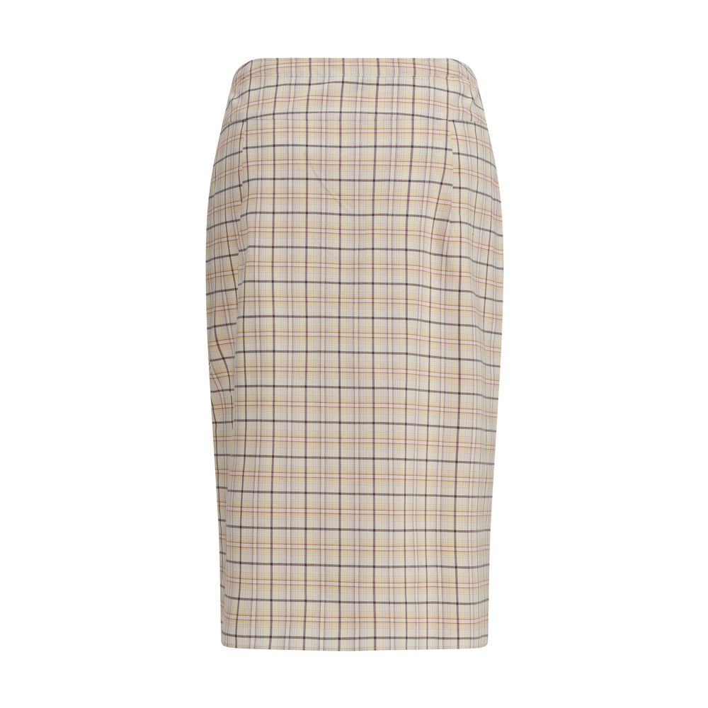 Prada Multicolor Cotton Midi Skirt Prada