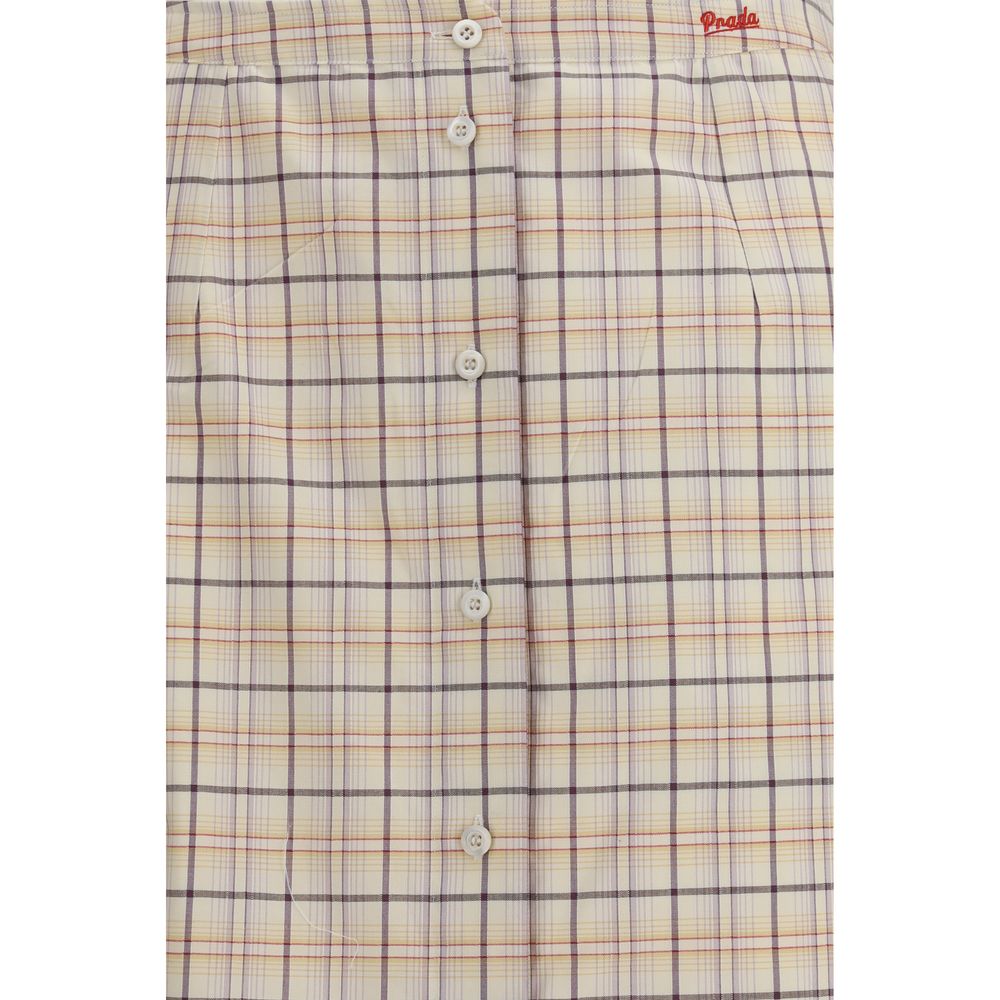 Prada Multicolor Cotton Midi Skirt Prada