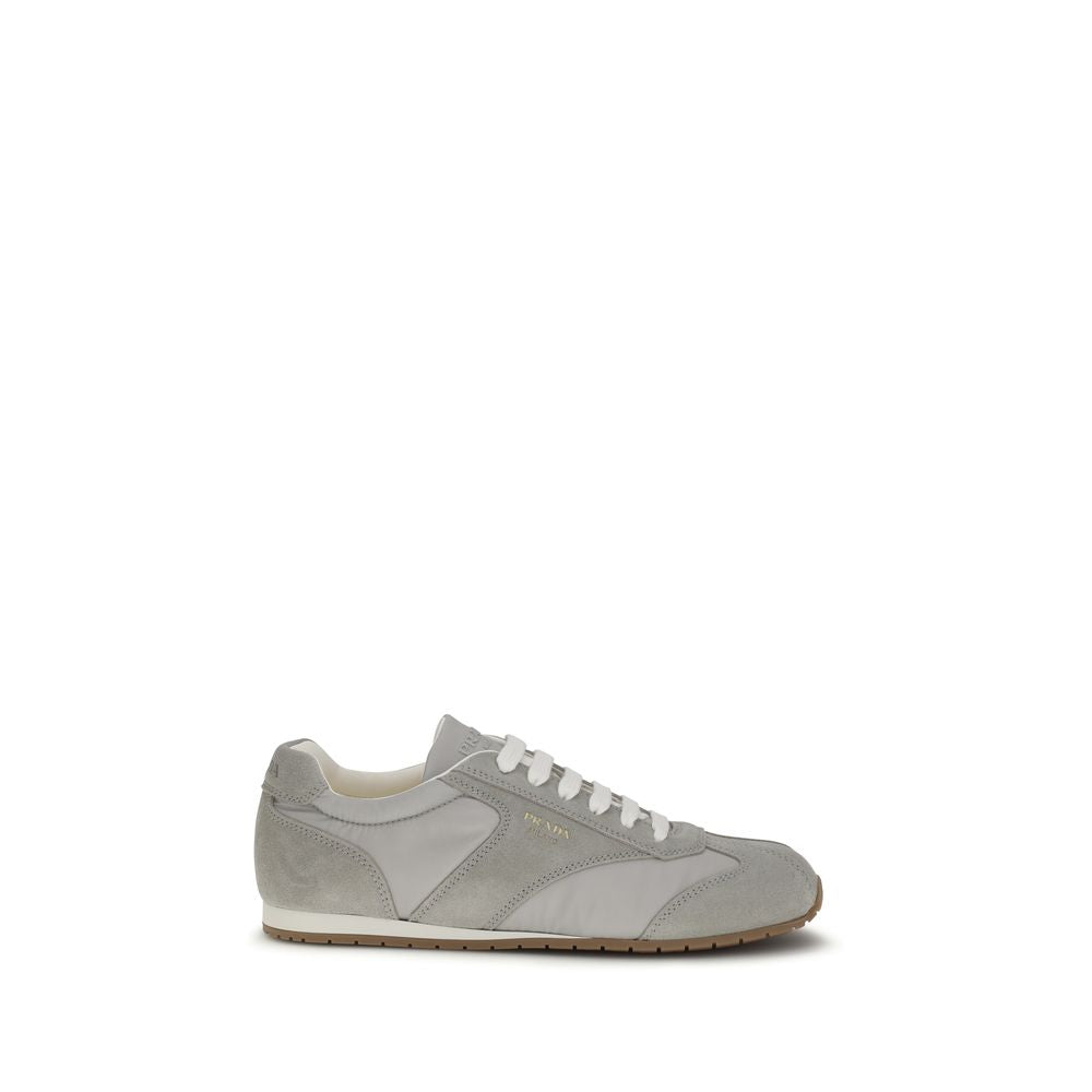 Prada Gray Calf Leather Bos Taurus Low Top Sneakers Prada
