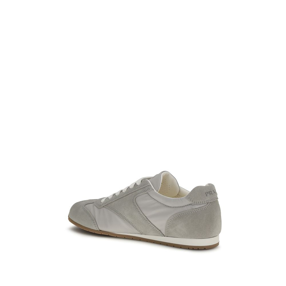 Prada Gray Calf Leather Bos Taurus Low Top Sneakers Prada