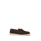 Prada Brown Calf Leather Bos Taurus Slip-On Loafers Prada