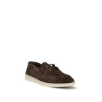 Prada Brown Calf Leather Bos Taurus Slip-On Loafers Prada