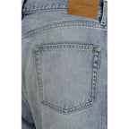 Saint Laurent Blue Cotton Straight-Leg Jeans Saint Laurent