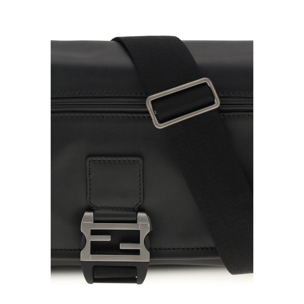 Fendi Black Calf Leather Bos Taurus Shoulder Bag Fendi