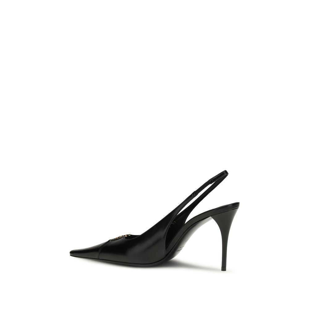 Saint Laurent Black Calf Leather Bos Taurus High Heel Pumps Saint Laurent