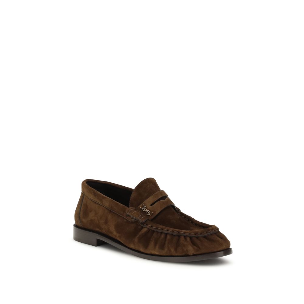 Saint Laurent Brown Calf Leather Bos Taurus Slip-On Loafers Saint Laurent