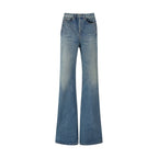 Saint Laurent Blue Cotton Flared Jeans Saint Laurent
