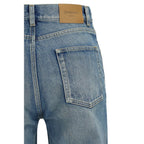 Saint Laurent Blue Cotton Flared Jeans Saint Laurent