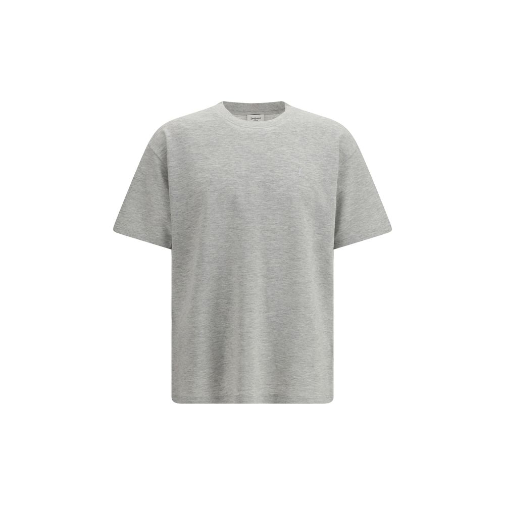 Saint Laurent Gray Cotton T-Shirt Saint Laurent