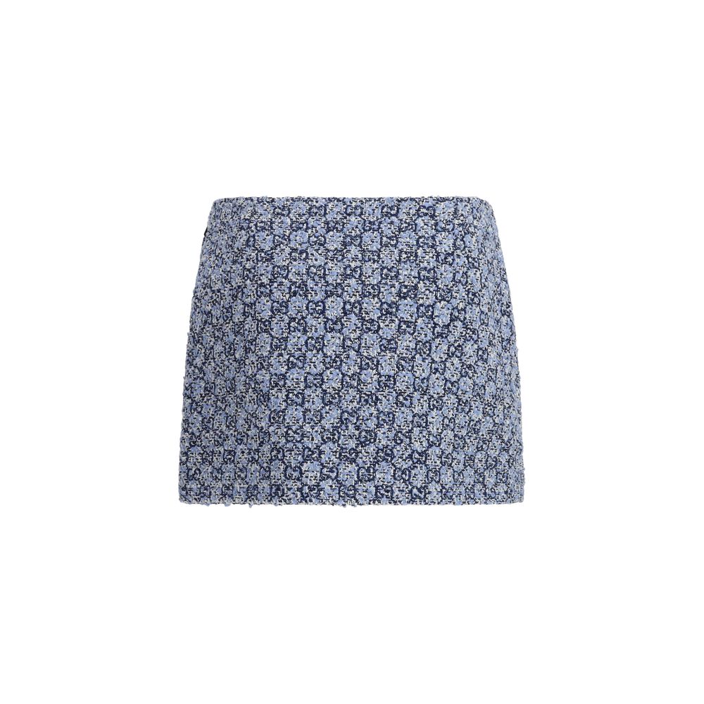 Gucci Blue Cotton Mini Skirt Gucci