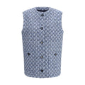 Gucci Blue Cotton Sleveless Jacket Gucci