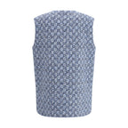 Gucci Blue Cotton Sleveless Jacket Gucci