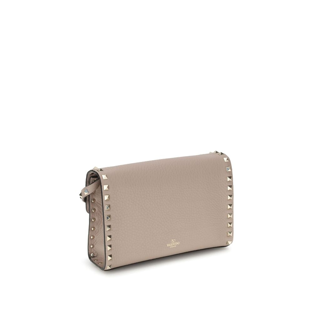 Valentino Garavani Beige Calf Leather Bos Taurus Shoulder Bag Valentino Garavani