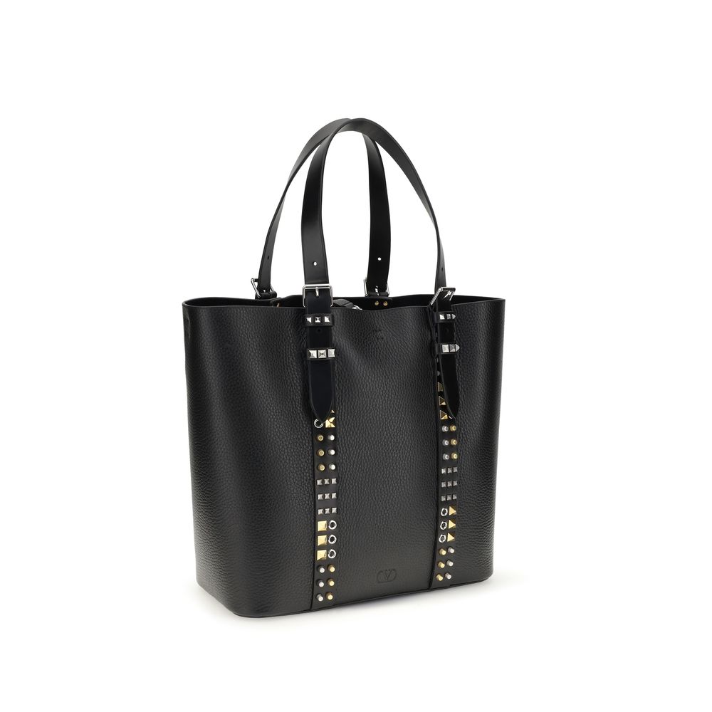 Valentino Garavani Black Calf Leather Bos Taurus Shoulder Bag Valentino Garavani