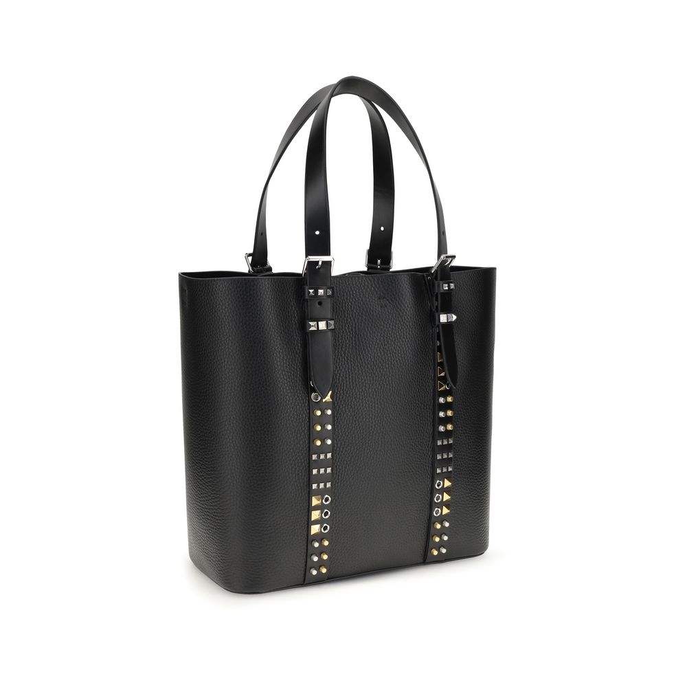 Valentino Garavani Black Calf Leather Bos Taurus Shoulder Bag Valentino Garavani