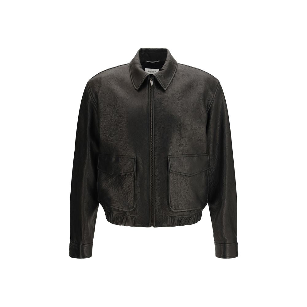 Saint Laurent Black Lamb Ovis Aries Aries Leather Jacket Saint Laurent
