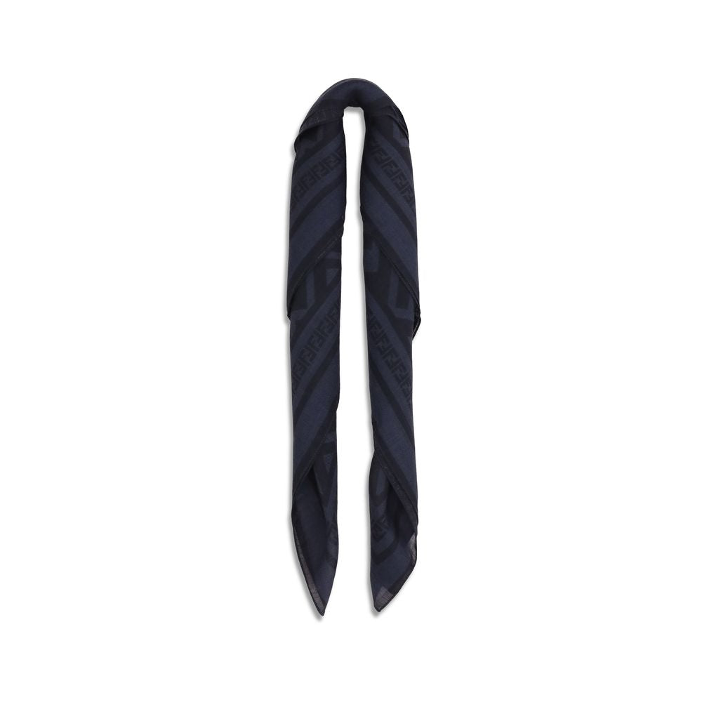 Fendi Blue Wool Oves Aries Scarf Fendi