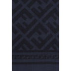 Fendi Blue Wool Oves Aries Scarf Fendi