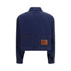 Fendi Blue Cotton Denim Jacket Fendi
