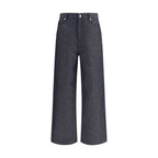 Fendi Blue Linen Relaxed Fit Jeans Fendi