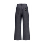 Fendi Blue Linen Relaxed Fit Jeans Fendi