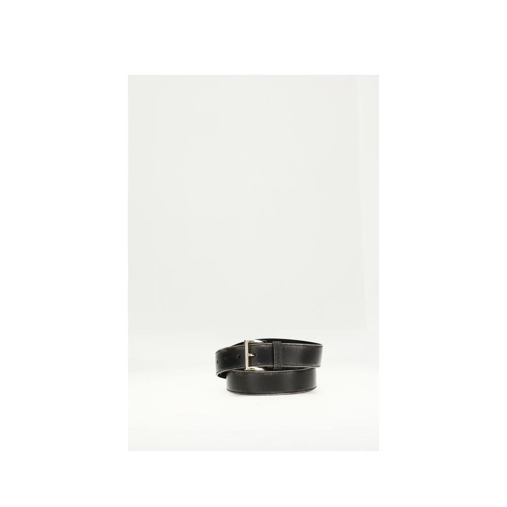 Prada Black Calf Leather Bos Taurus Regular Belt Prada