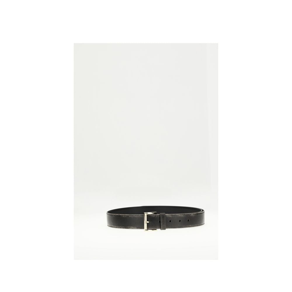 Prada Black Calf Leather Bos Taurus Regular Belt Prada