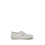 Prada White Cotton Low Top Sneakers Prada