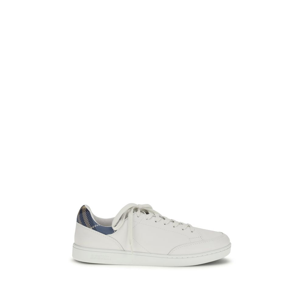 Burberry White Calf Leather Bos Taurus Low Top Sneakers Burberry