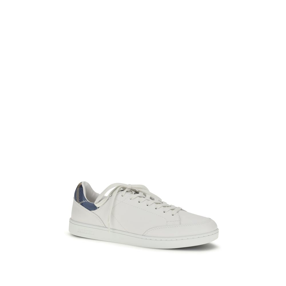 Burberry White Calf Leather Bos Taurus Low Top Sneakers Burberry