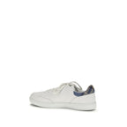 Burberry White Calf Leather Bos Taurus Low Top Sneakers Burberry
