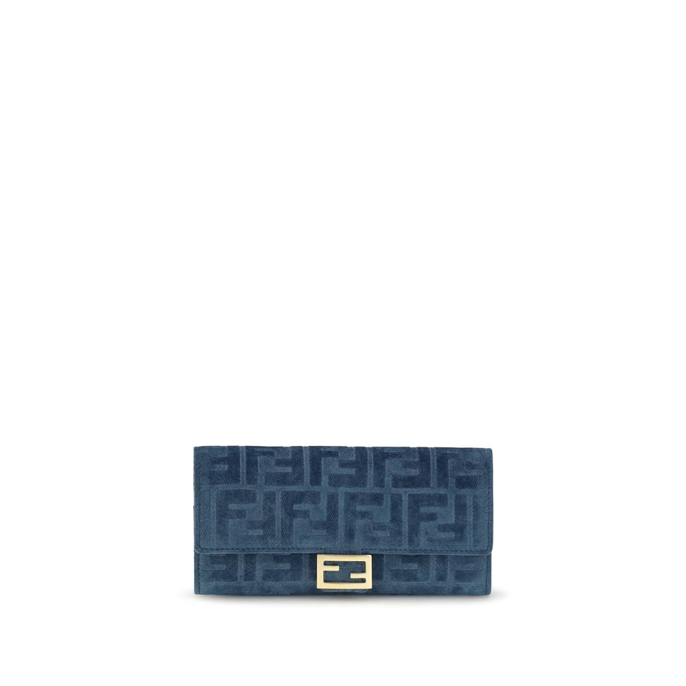 Fendi Blue Cotton Wallet Fendi