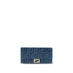 Fendi Blue Cotton Wallet Fendi