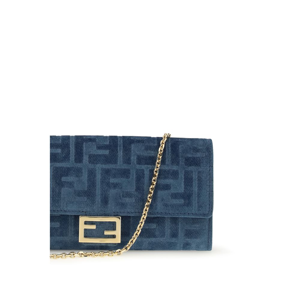 Fendi Blue Cotton Wallet Fendi