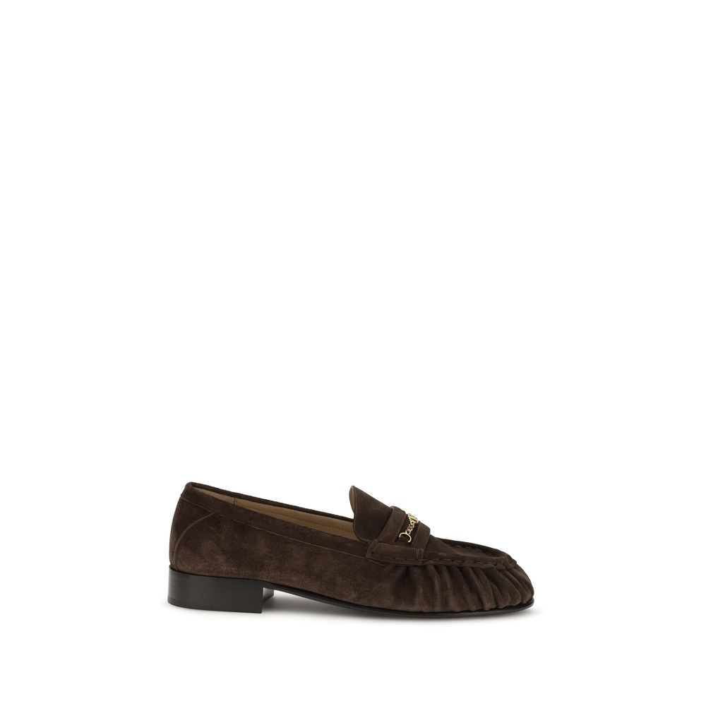 Valentino Garavani Brown Calf Leather Bos Taurus Slip-On Loafers Valentino Garavani
