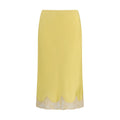 Saint Laurent Bicolor Silk Midi Skirt Saint Laurent