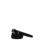 Saint Laurent Black Lamb Ovis Aries Aries Thin Belt Saint Laurent