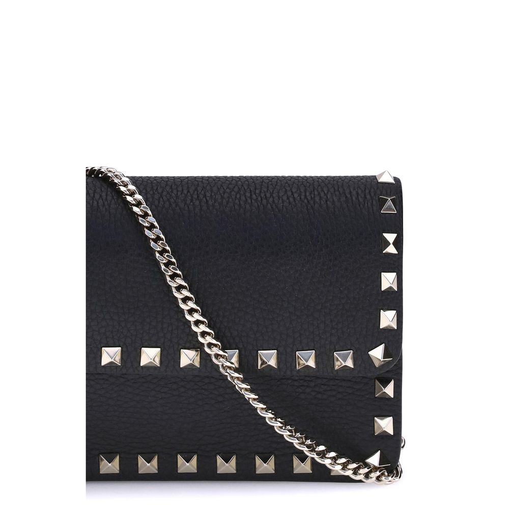 Valentino Garavani Black Calf Leather Bos Taurus Wallet Valentino Garavani