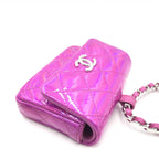 Chanel Iridescent Pink Quilted Leather Pouch Chanel