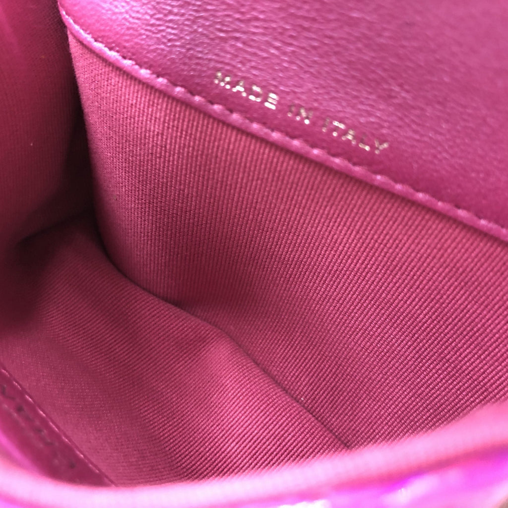 Chanel Iridescent Pink Quilted Leather Pouch Chanel