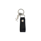 Saint Laurent Black Calf Leather Bos Taurus Keychain Saint Laurent