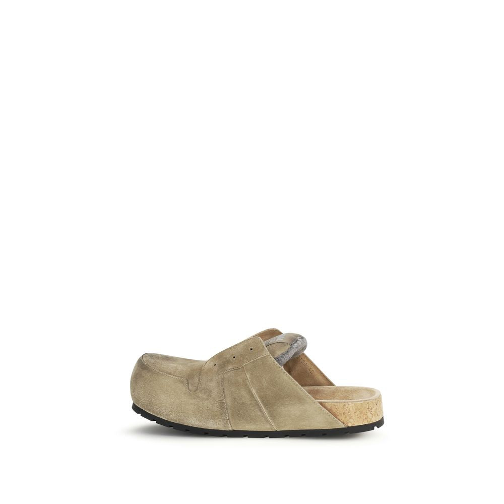 Balenciaga Beige Calf Leather Bos Taurus Mules Balenciaga