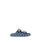 Gucci Blue Cotton Flat Sandals Gucci