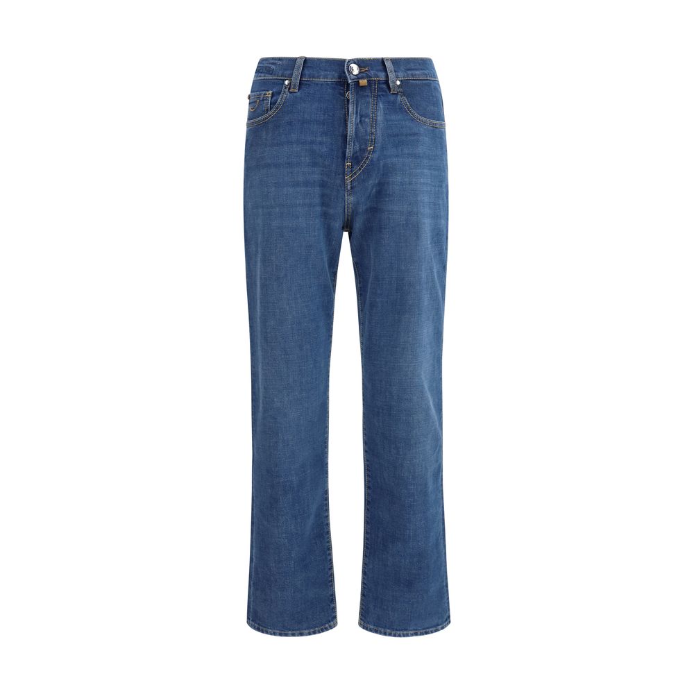 Jacob Cohen Blue Cotton Straight-Leg Jeans Jacob Cohen