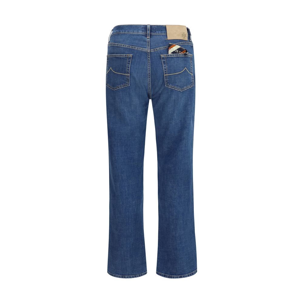 Jacob Cohen Blue Cotton Straight-Leg Jeans Jacob Cohen