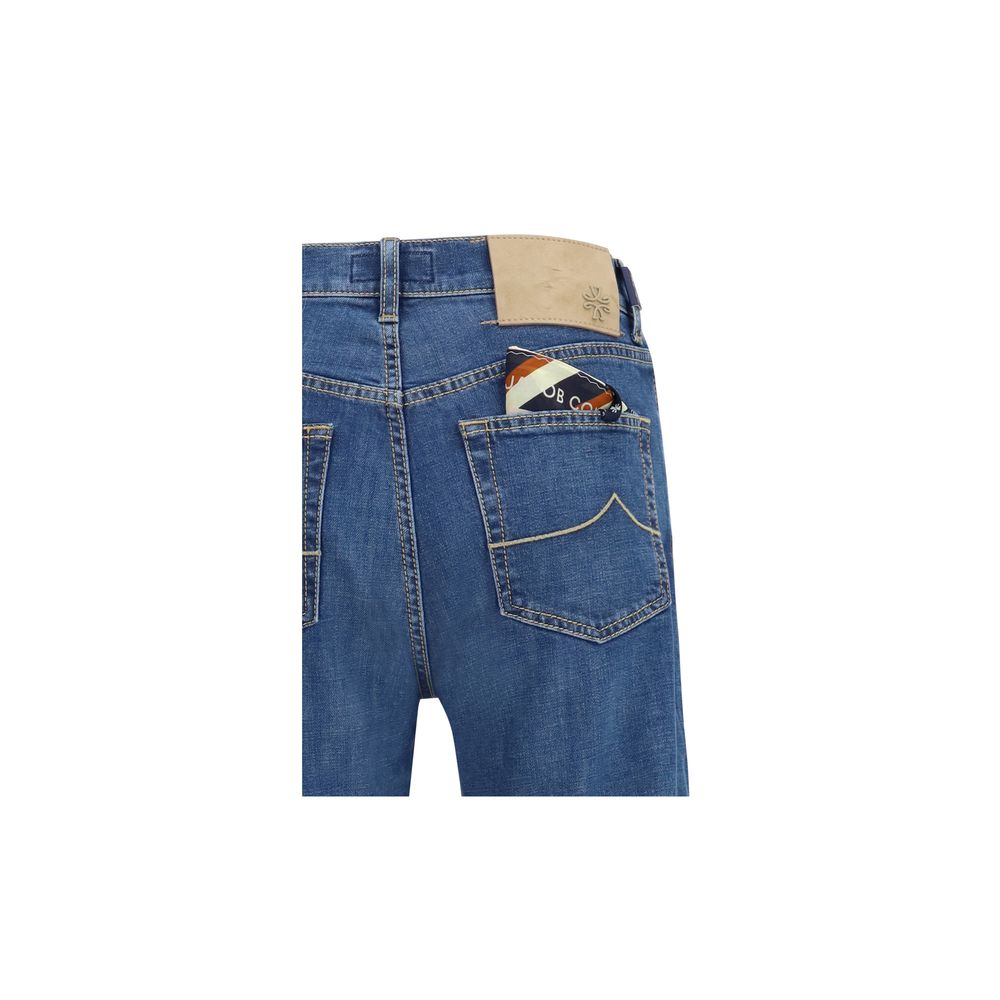 Jacob Cohen Blue Cotton Straight-Leg Jeans Jacob Cohen
