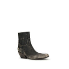 Balenciaga Black Calf Leather Bos Taurus Ankle Boots Balenciaga