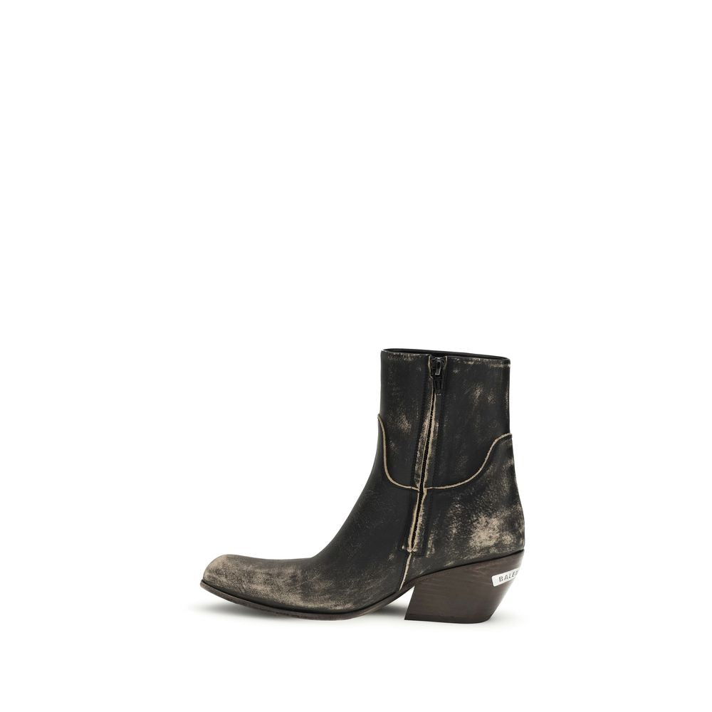 Balenciaga Black Calf Leather Bos Taurus Ankle Boots Balenciaga